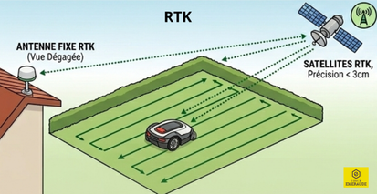 Schéma système RTK guidage robot